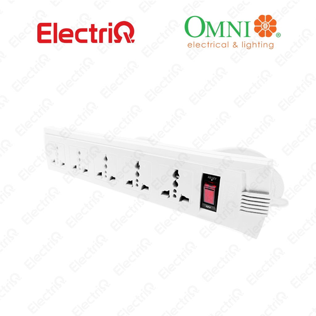 Electriq Omni Universal Disk Power Extension Cord with Switch 1.83M Heavy Duty Multi Outlet Extension