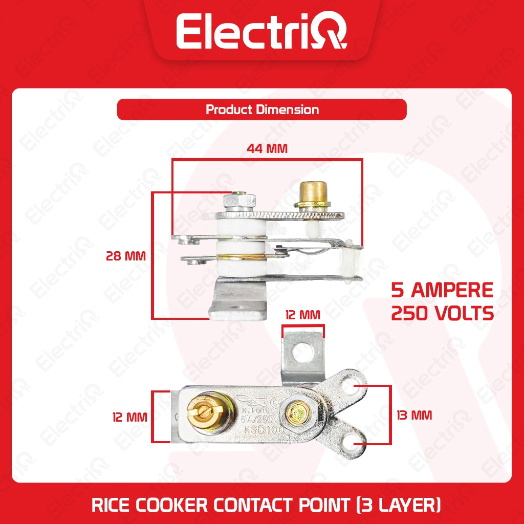 Electriq High-Power Rice Cooker Thermostat Switch / Bimetal Temperature Contact (Copper Contact)