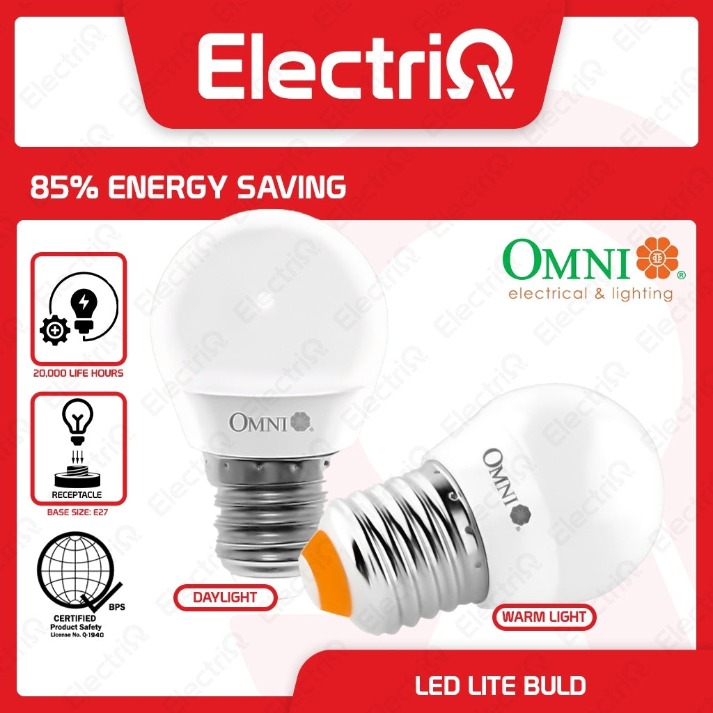 Electriq Omni LED Lite Bulb E27 Daylight / Warm White Energy Saving 220-240V