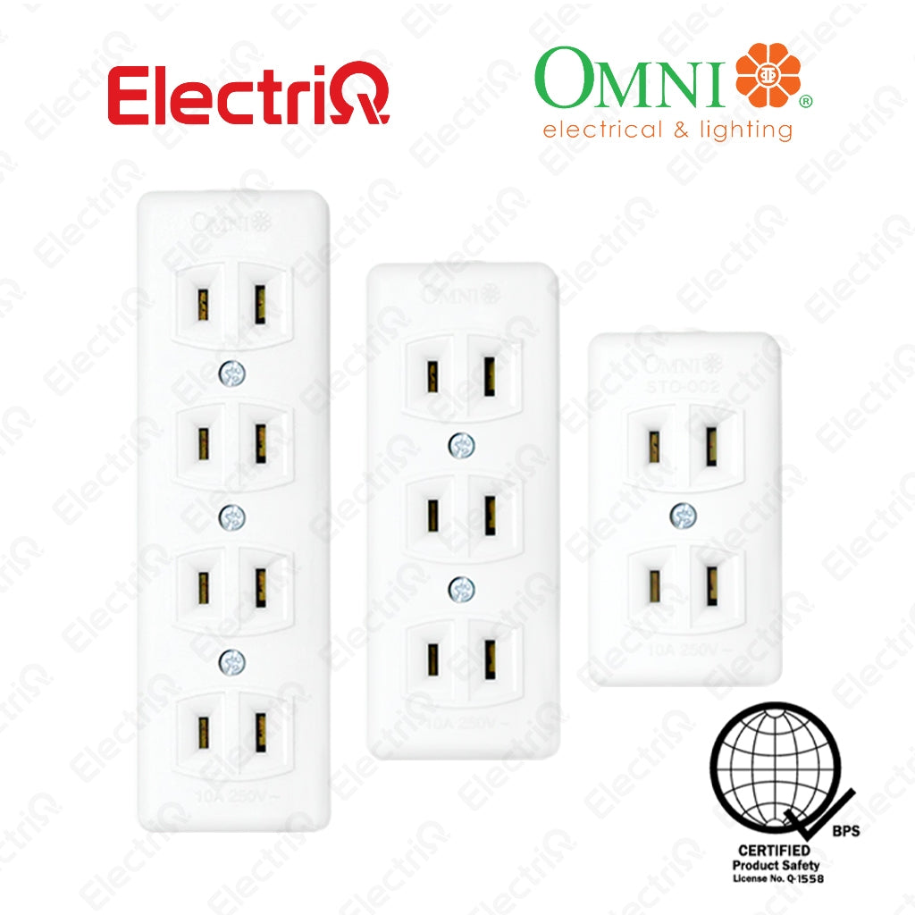 Electriq Omni Spring Type Outlet 2/3/4 Gang 10A 250V STO Series Heavy Duty Modular Socket