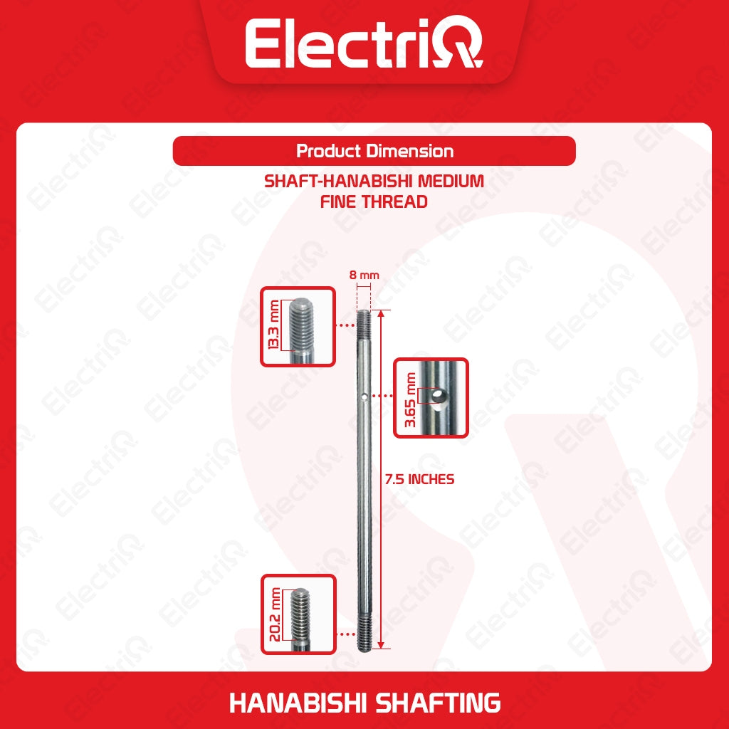 Electriq Hanabishi Shafting 8mm Full Moon Type S / M / L Electric Fan Spare Part