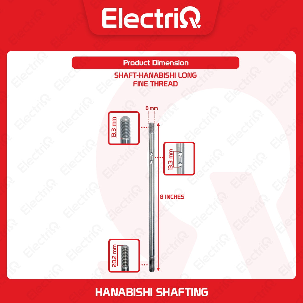 Electriq Hanabishi Shafting 8mm Full Moon Type S / M / L Electric Fan Spare Part