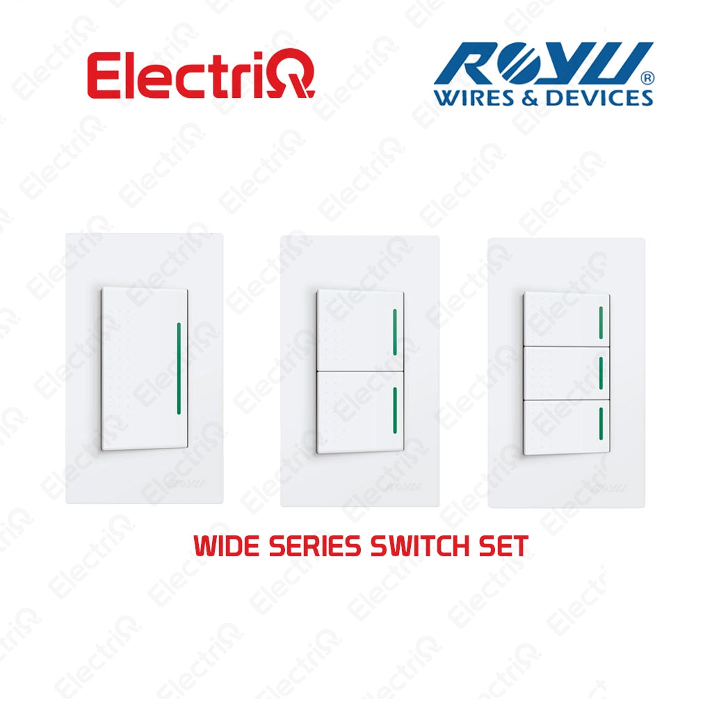 Electriq Royu Super Wide Series Electrical Switches & Outlet WD / WS Series Universal Outlet Switch