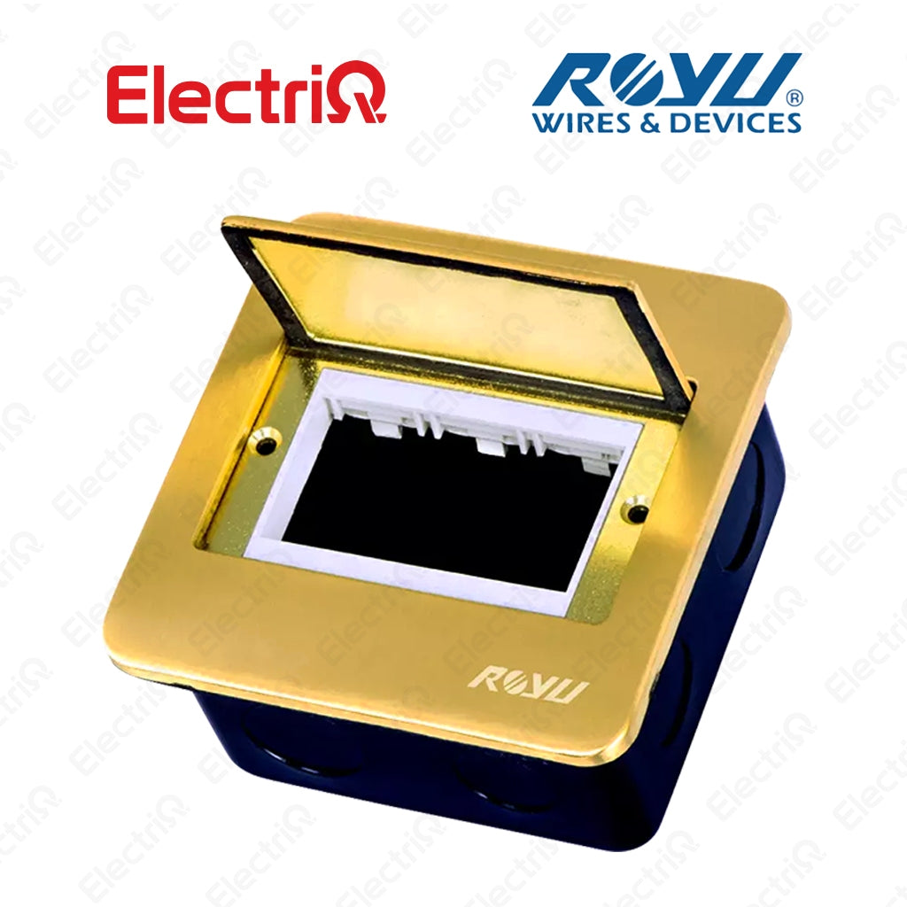 Electriq Royu Bronze Square Floor Receptacle Window Opening Bronze Fixture Only