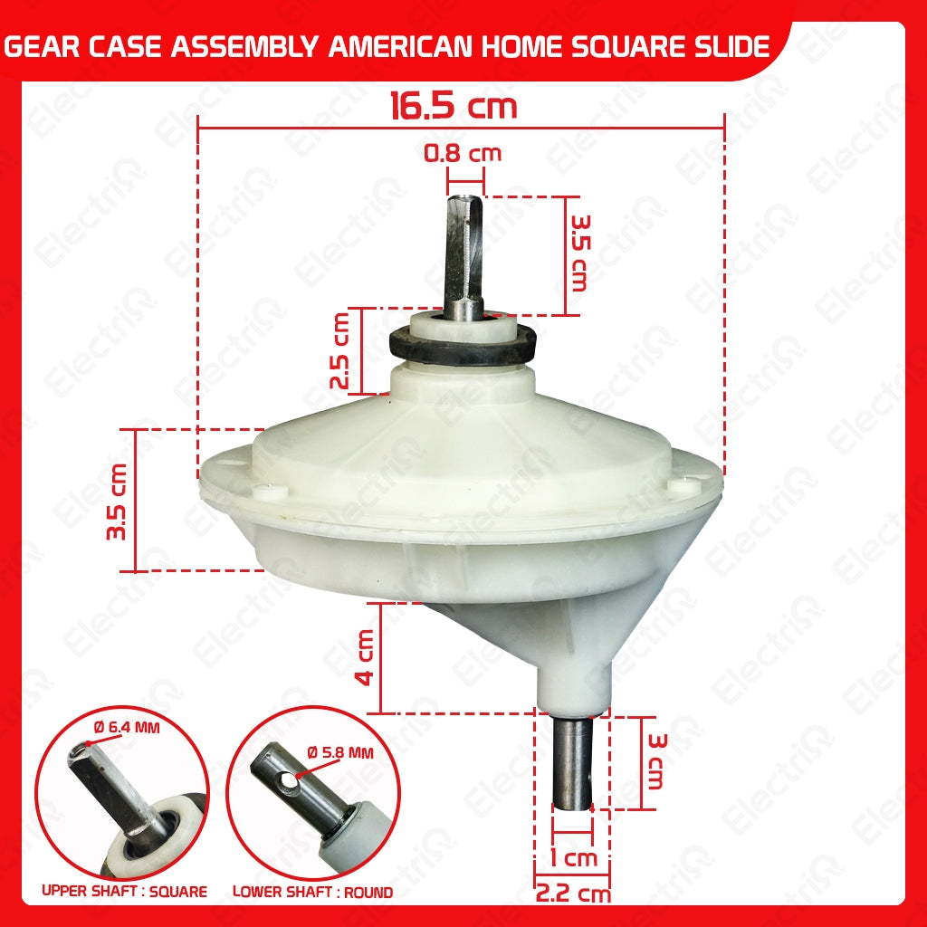 Electriq Washing Machine Gear Box Gearcase Assembly Compatible for Dowell / Sharp / Eureka / Camel / Hanabishi