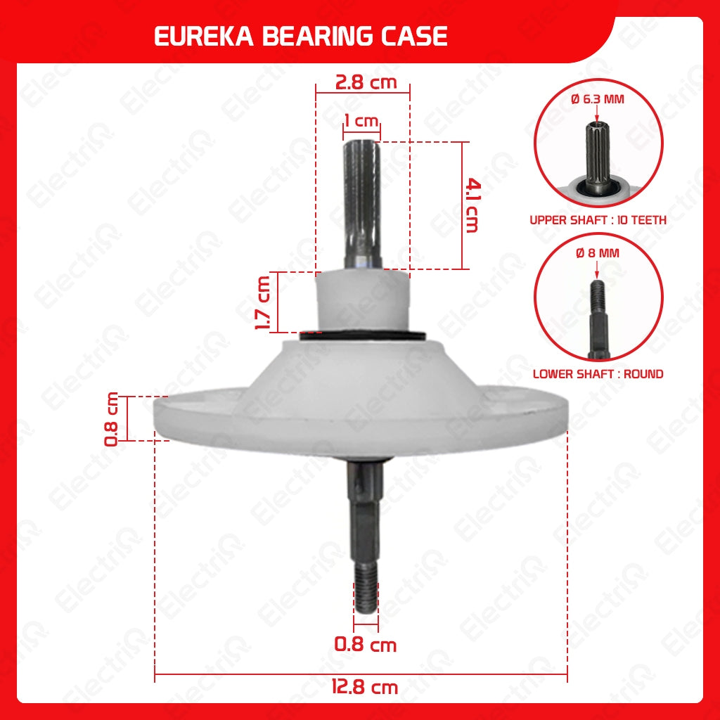 Electriq Washing Machine Gear Box Gearcase Assembly Compatible for Dowell / Sharp / Eureka / Camel / Hanabishi