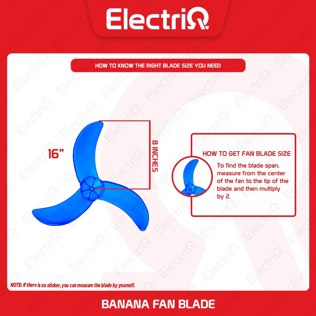 Electriq Universal Banana Type 16" Transparent Fan Blade Replacement Part