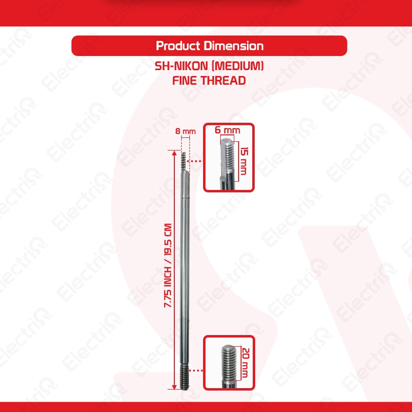 Electriq Nikon Shafting Half Moon Type 8mm Short / Medium / Long Electric Fan Spare Part
