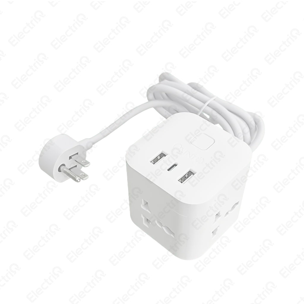 Electriq Omni Cube Dice Extension Cord 3 Outlet with USB A & Type C Fast Charging 1.5M