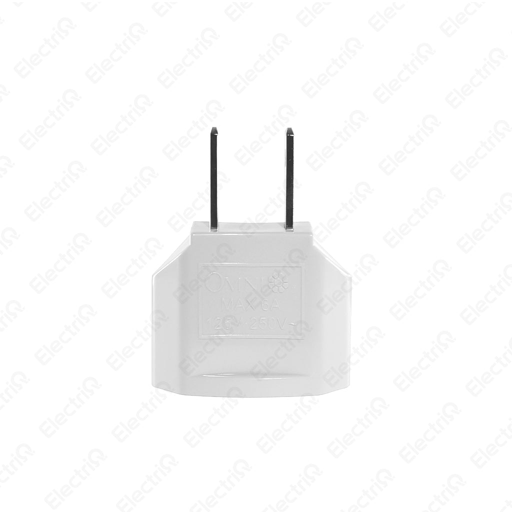 Electriq Omni Round to Flat Regular Adapter 6A 250V Plug Converter