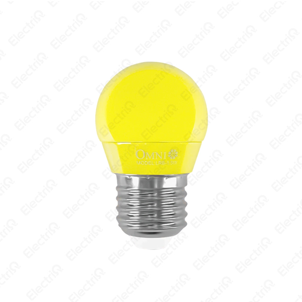 Electriq Omni Basic LED Colored Round Bulb 1.5W E27 LRB Series Energy Saving Decorative Light (Sold Per Color)