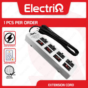 Electriq Panther Power Extension Cord 3M with Individual Switch & Surge Protector