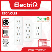 Electriq Omni Spring Type Outlet 2/3/4 Gang 10A 250V STO Series Heavy Duty Modular Socket