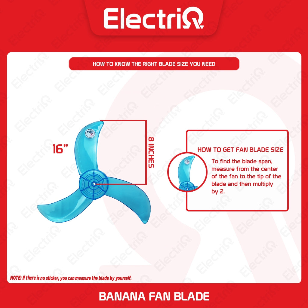 Electriq 16" Standard Banana Type Transparent Fan Blade Replacement Part