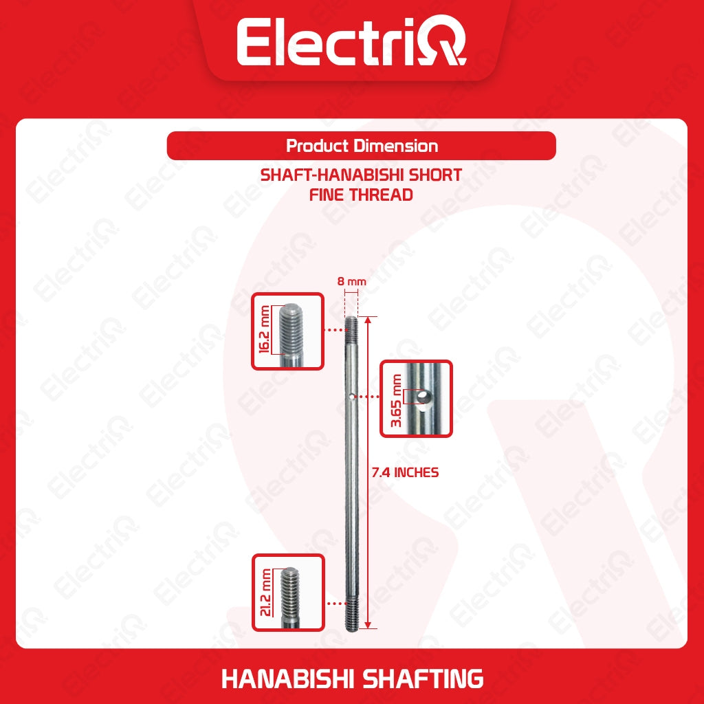 Electriq Hanabishi Shafting 8mm Full Moon Type S / M / L Electric Fan Spare Part