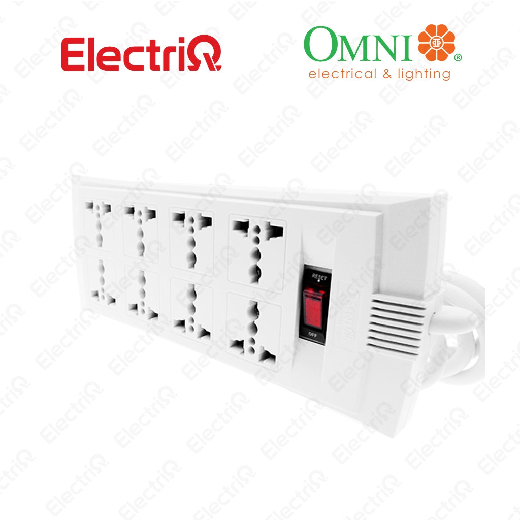 Electriq Omni Universal Disk Power Extension Cord with Switch 1.83M Heavy Duty Multi Outlet Extension