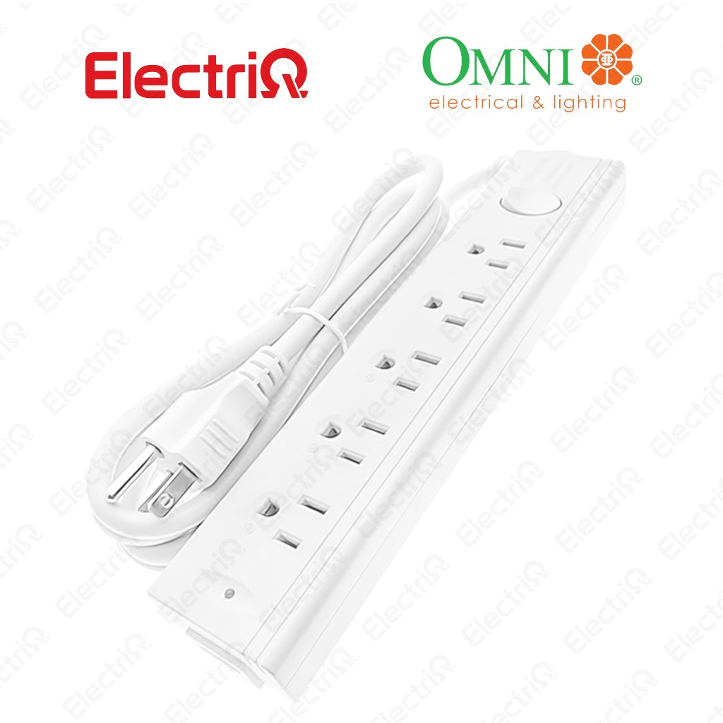Electriq Omni Extension Cord Set with Magnet & Switch 5 Gang 1.83M 2500W Power Strip