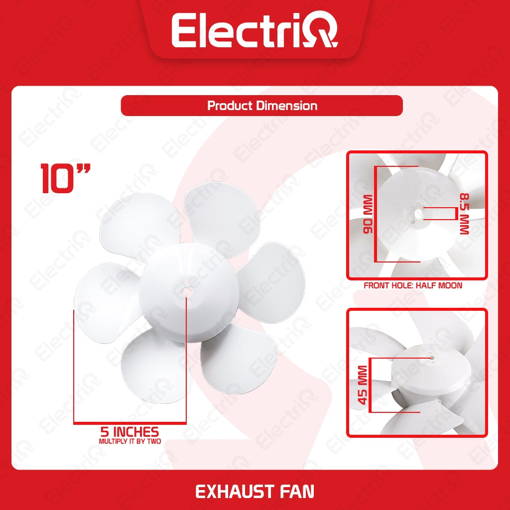 Electriq Standard Exhaust Fan Blade Half Moon “D” Type 8” / 10” / 12”
