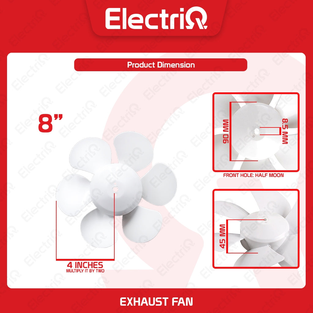 Electriq Standard Exhaust Fan Blade Half Moon “D” Type 8” / 10” / 12”