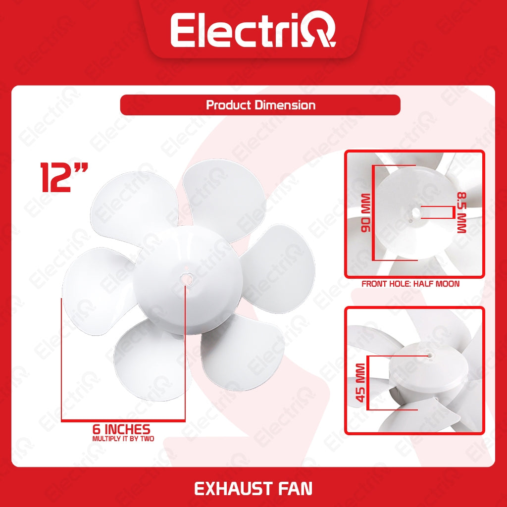Electriq Standard Exhaust Fan Blade Half Moon “D” Type 8” / 10” / 12”