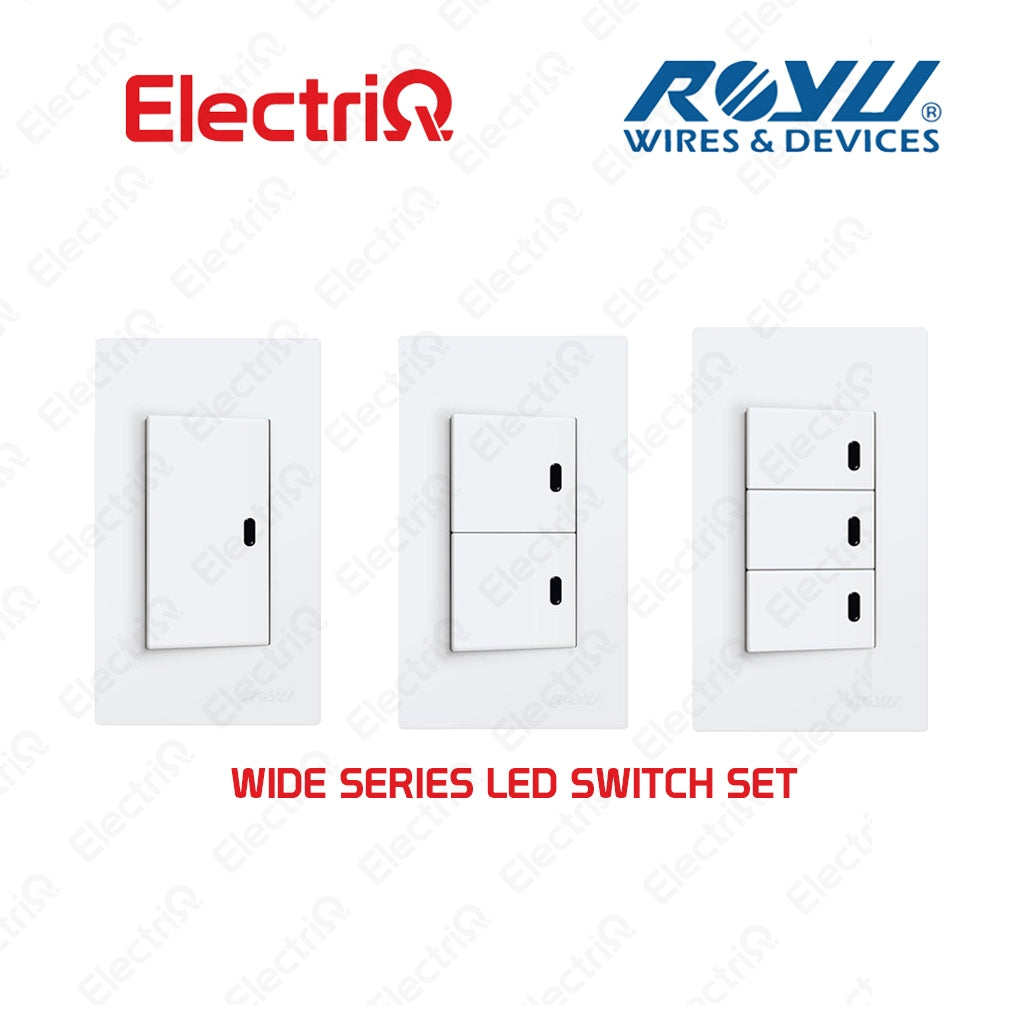 Electriq Royu Super Wide Series Electrical Switches & Outlet WD / WS Series Universal Outlet Switch