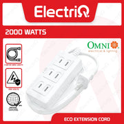 Electriq Omni Eco Extension Cord 3-Gang 4M 15A 250V Heavy Duty Power Extension