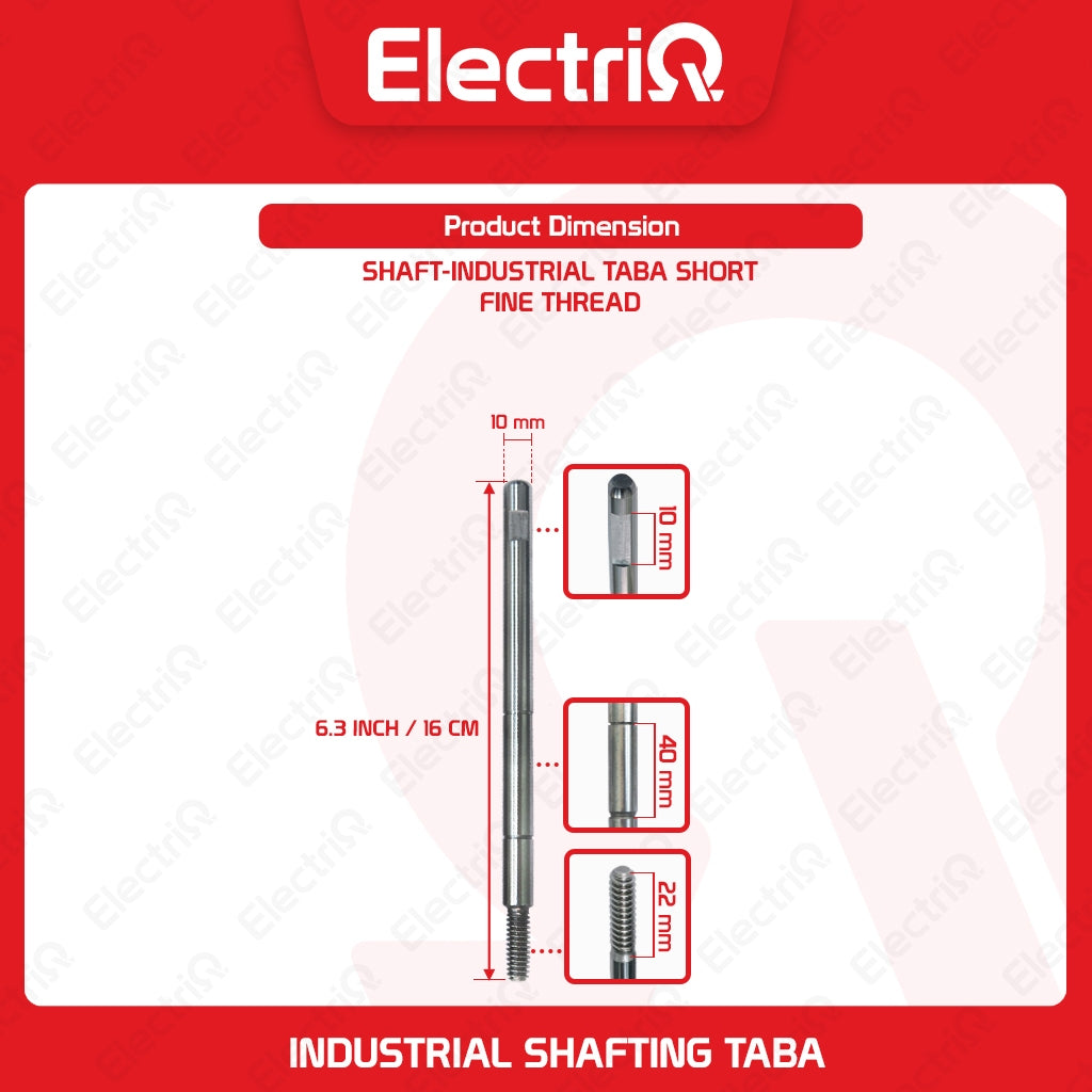 Electriq Industrial Shafting Taba 10mm 16cm / 18cm Electric Fan Replacement Shaft
