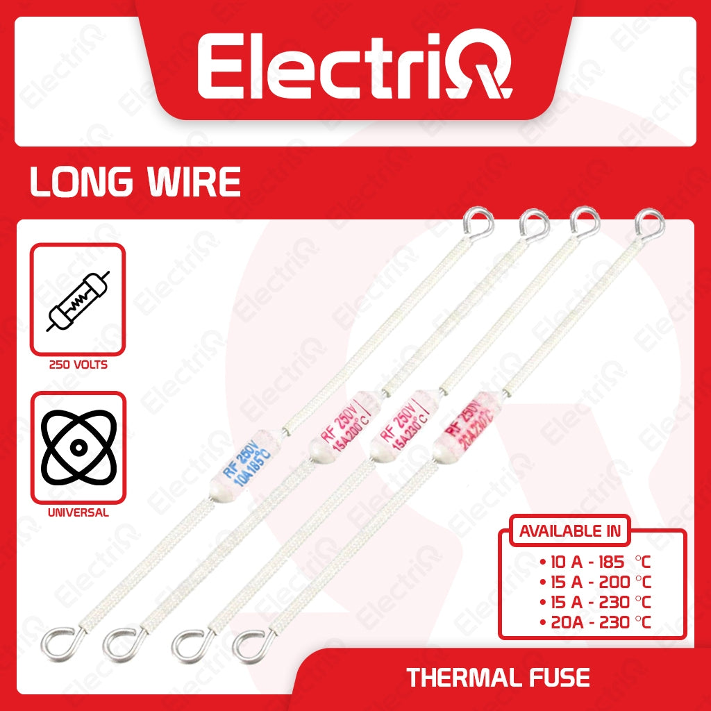 Electriq RF 250V Ceramic Thermal Fuse (Standard & Long Wire) for Rice Cooker Replacement