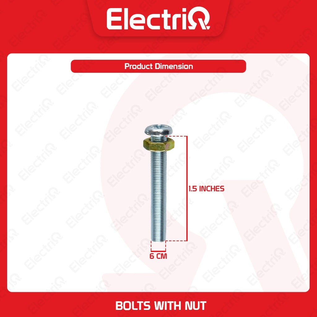 Electriq Bolt w/ Nut for Dryer/Washing Machine Motor 1.5/ 2 /2.5 inches Spare Parts Only