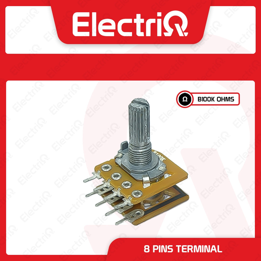 Electriq Potentiometer 100K 8/6/3 Pins Stereo Universal Volume Control B100K