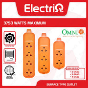 Electriq Omni Heavy Duty Surface Outlet 15A 3750W With Grounding