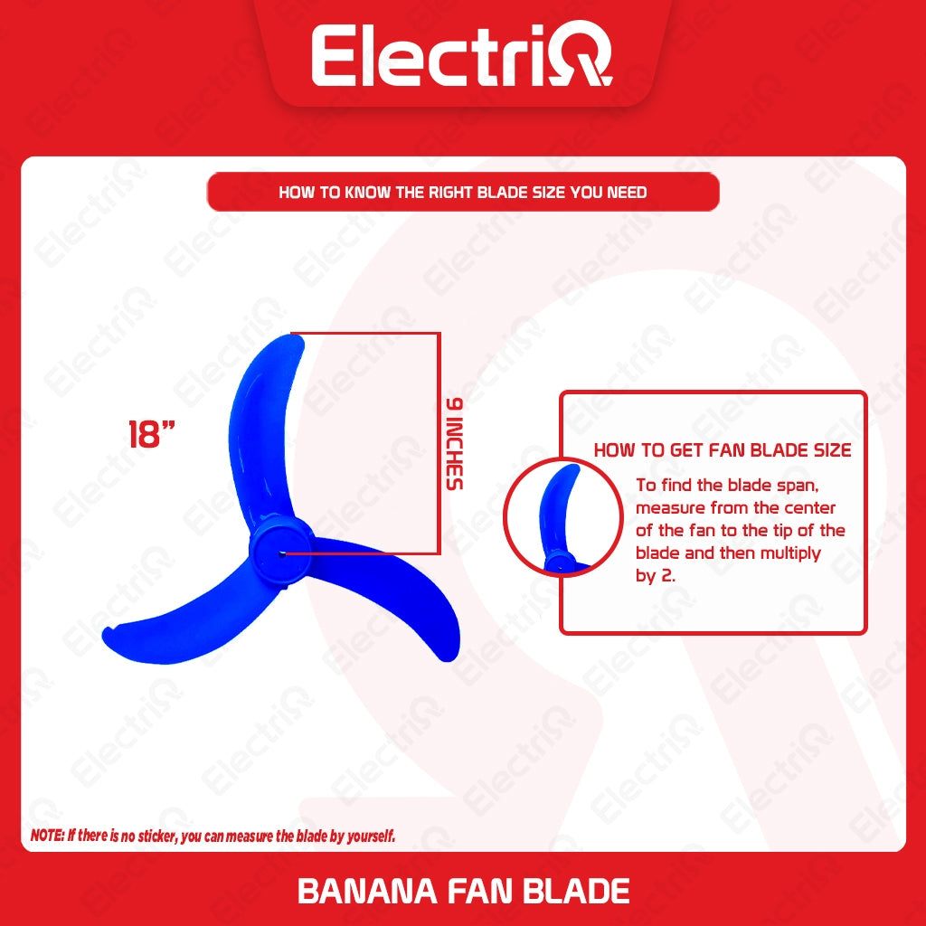 Electriq 18" Non-Breakable Plastic Fan Blade D-Type Replacement