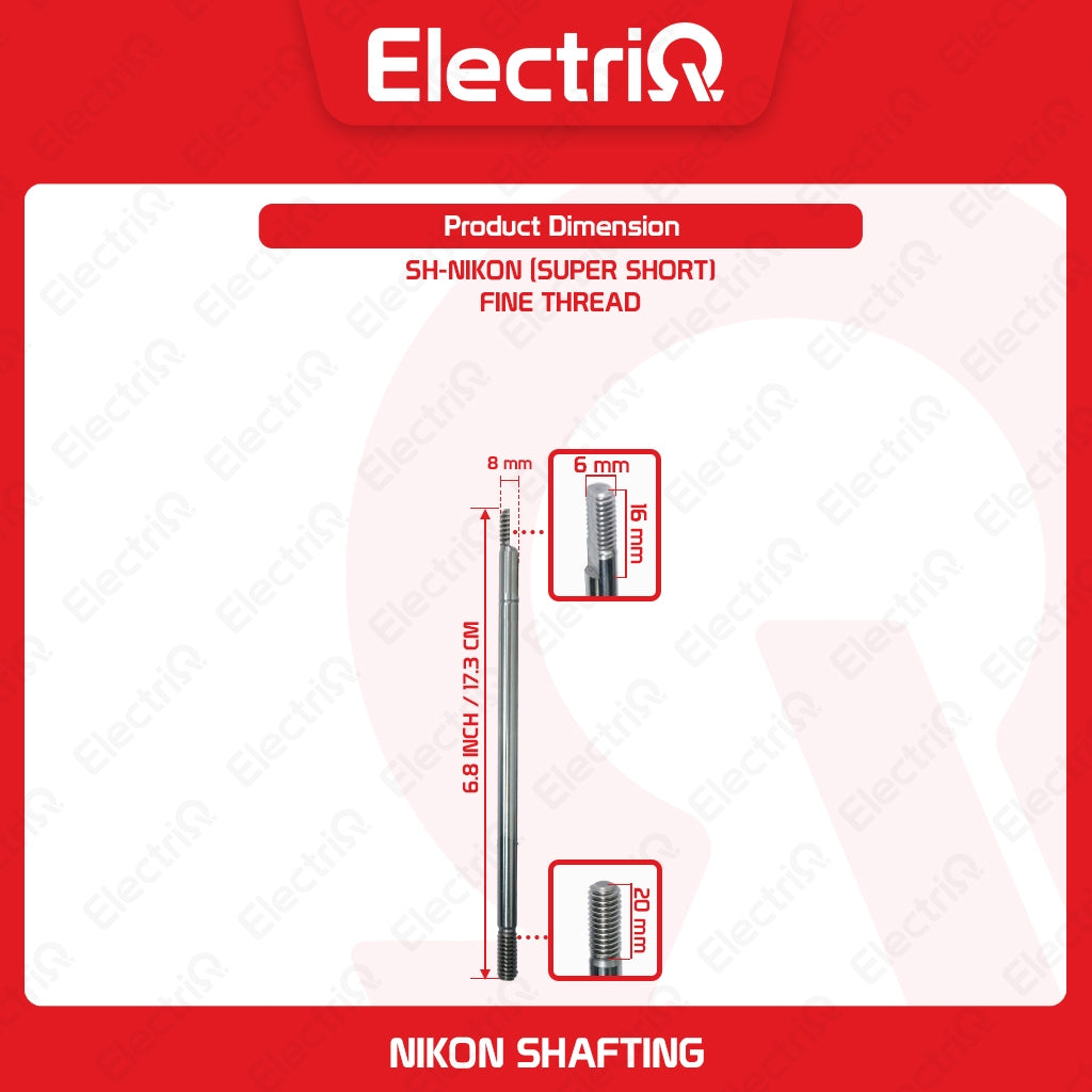 Electriq Nikon Shafting Half Moon Type 8mm Short / Medium / Long Electric Fan Spare Part