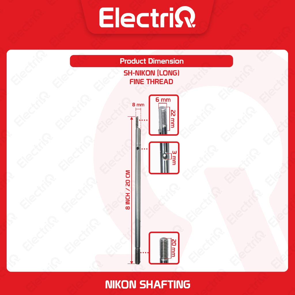 Electriq Nikon Shafting Half Moon Type 8mm Short / Medium / Long Electric Fan Spare Part