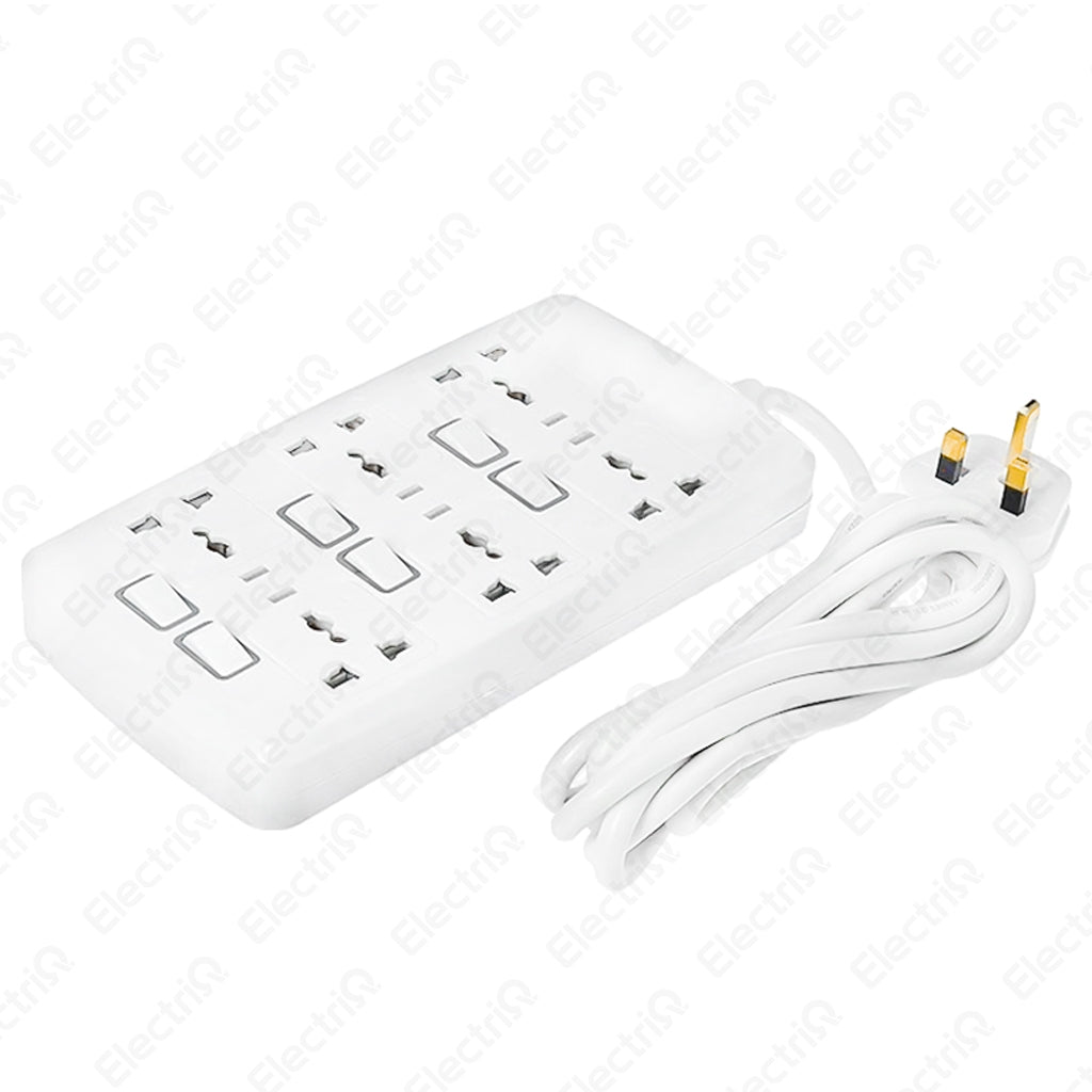 Electriq Royu Extension Cord Overload & Surge Protected 6 Outlets with Individual Switch 2M 2500W