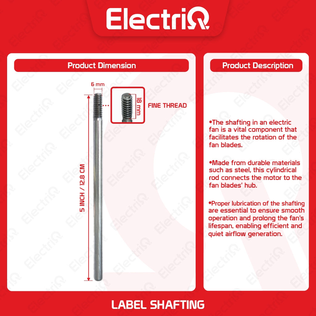 Electriq Electric Fan Parts Label Shafting 6mm(diameter) Electric Fan Replacement Part