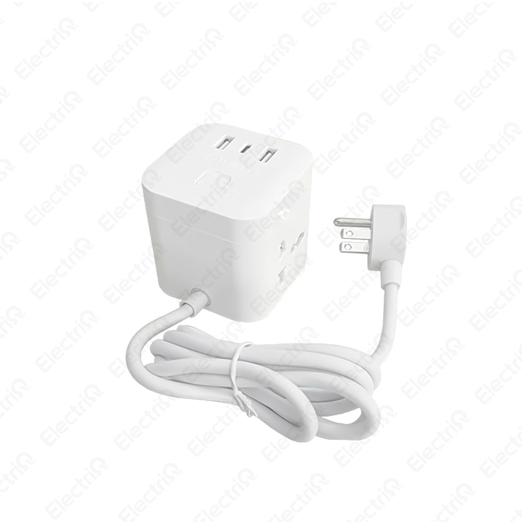 Electriq Omni Cube Dice Extension Cord 3 Outlet with USB A & Type C Fast Charging 1.5M