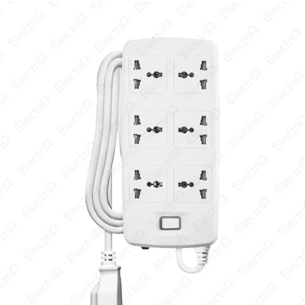 Electriq Royu Extension Cord Overload & Surge Protected 6 Outlets with Master Switch 2M 2500W