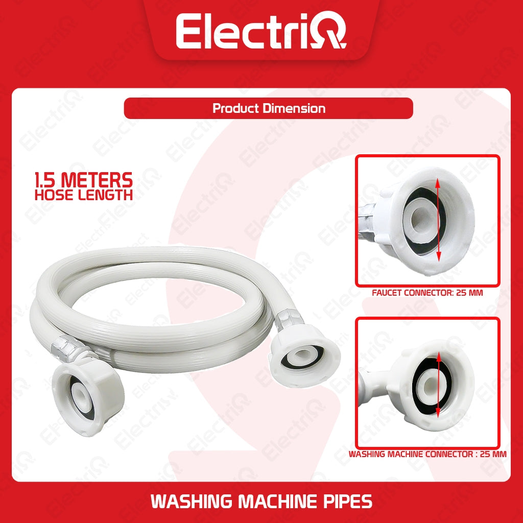 Electriq Automatic Washing Machine Water Inlet Hose 2m / 3m Rubber Pipe Replacement