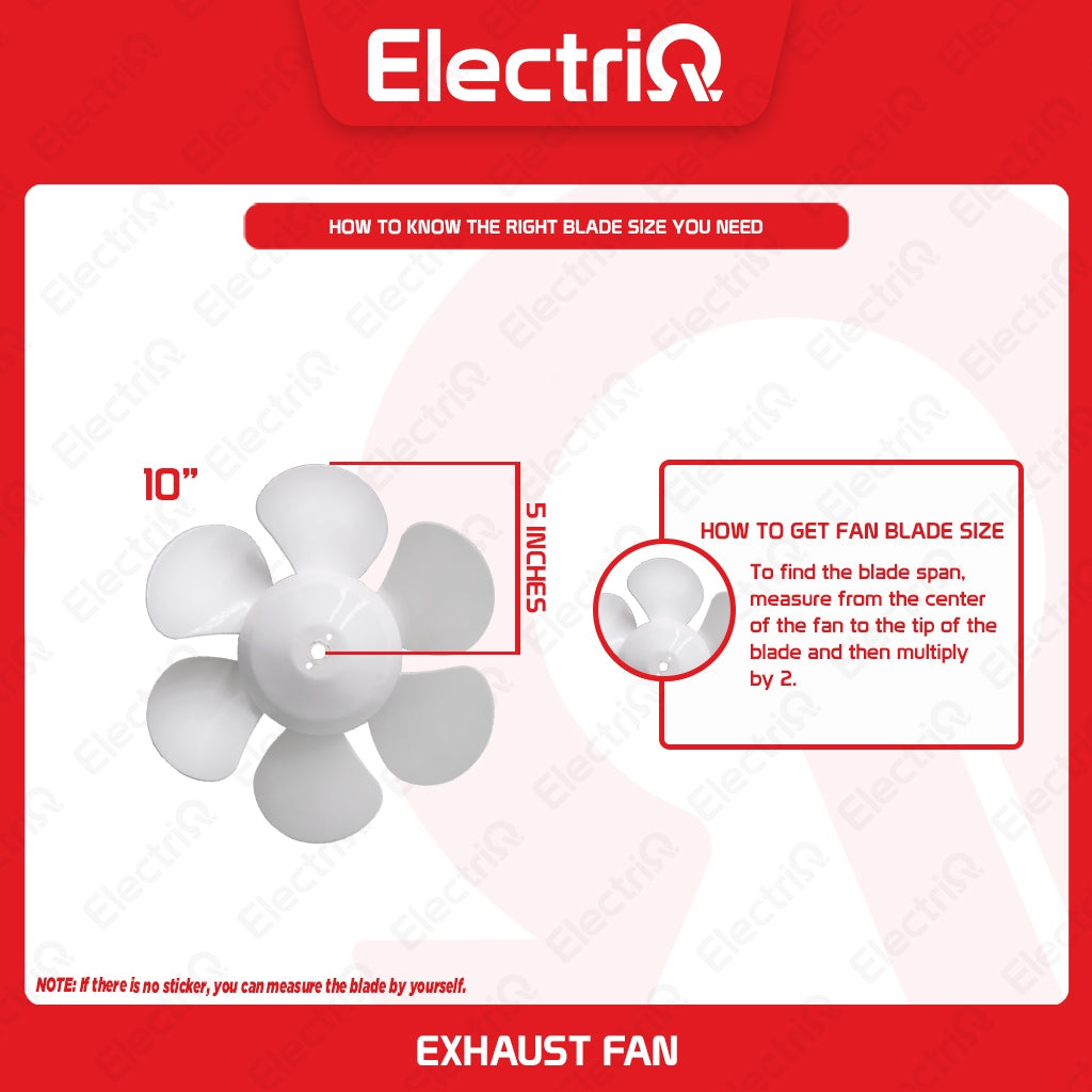 Electriq Standard Exhaust Fan Blade Half Moon “D” Type 8” / 10” / 12”
