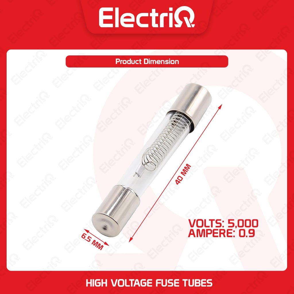 Electriq 0.9A Microwave High Voltage Fuse 5KV 6.5x40mm Glass Tube Replacement