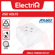 Electriq Royu Surface Single Tandem Outlet 20A 250V