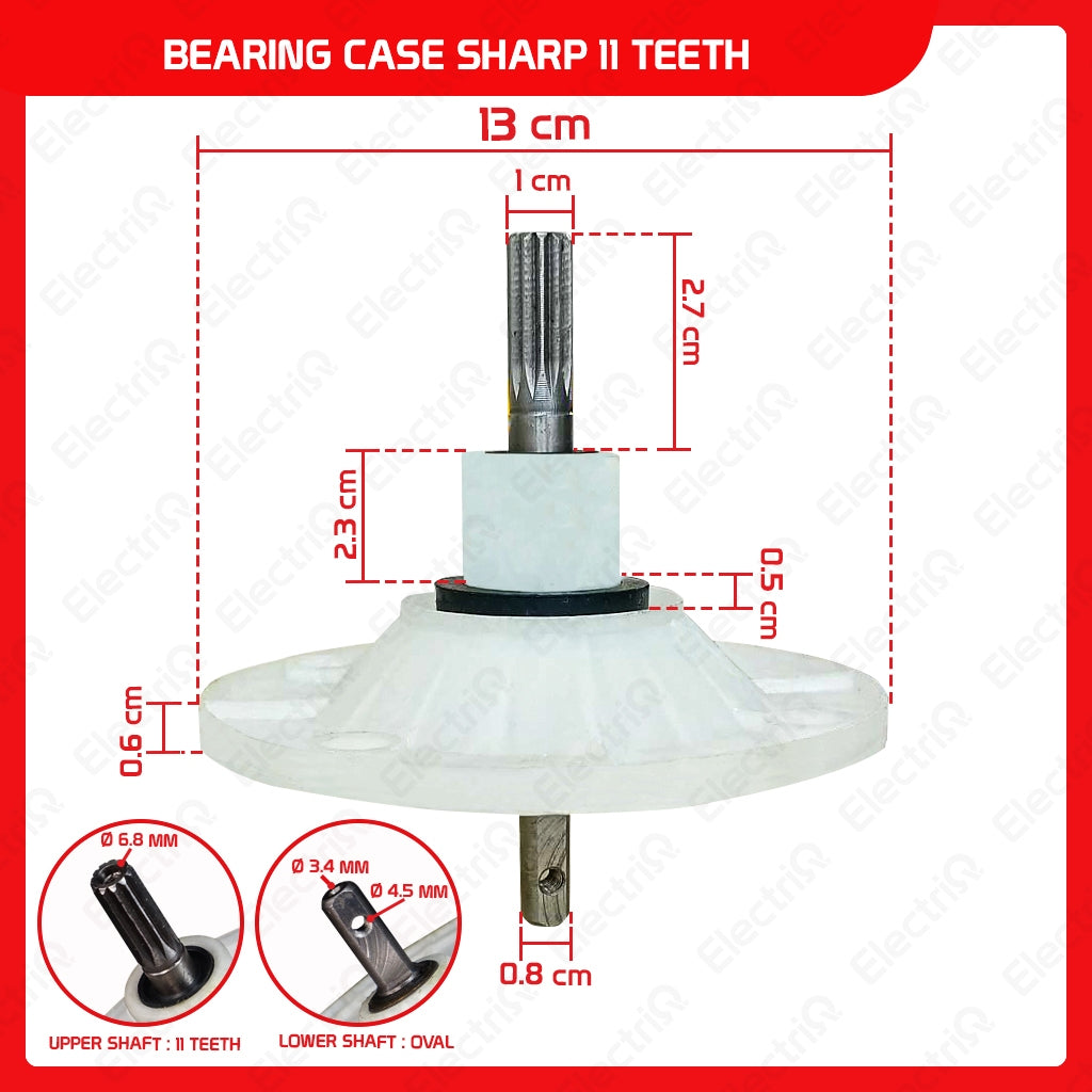 Electriq Washing Machine Gear Box Gearcase Assembly Compatible for Dowell / Sharp / Eureka / Camel / Hanabishi