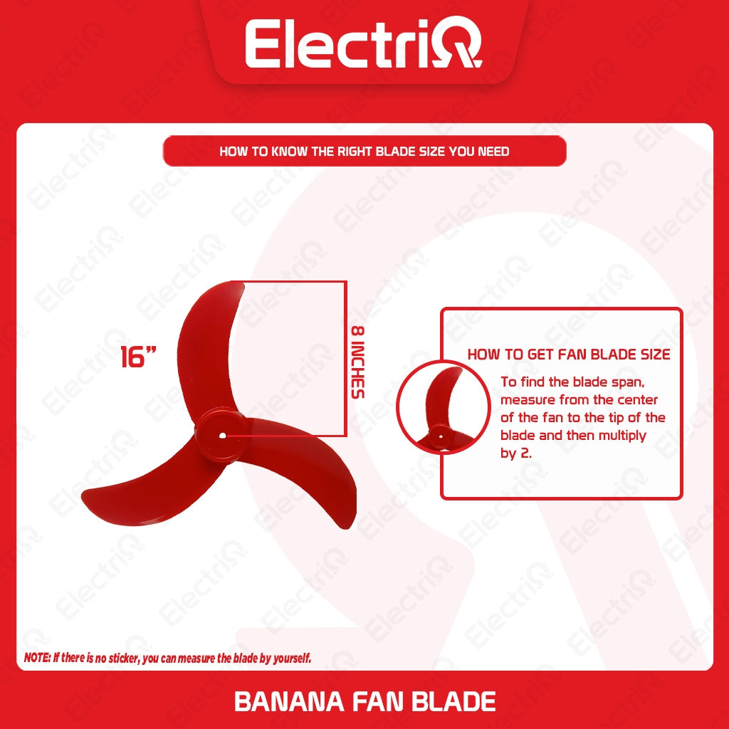 Electriq 16” Non-Breakable Universal Plastic Fan Blade (D-Type / Half Moon)