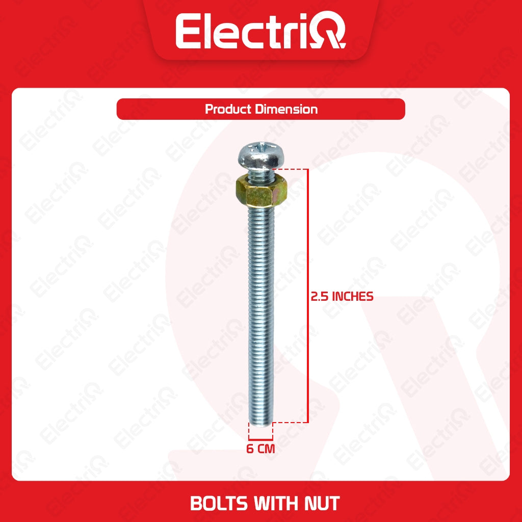 Electriq Bolt w/ Nut for Dryer/Washing Machine Motor 1.5/ 2 /2.5 inches Spare Parts Only