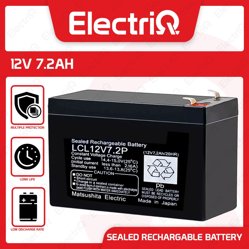 Electriq 12V 7.2AH / 20HR UPS Sealed Rechargeable Battery