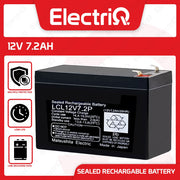 Electriq 12V 7.2AH / 20HR UPS Sealed Rechargeable Battery