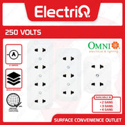 Electriq Omni Surface Convenience Outlet 1/2/3/4 Gang WSO Series 10A 250V Heavy Duty Socket