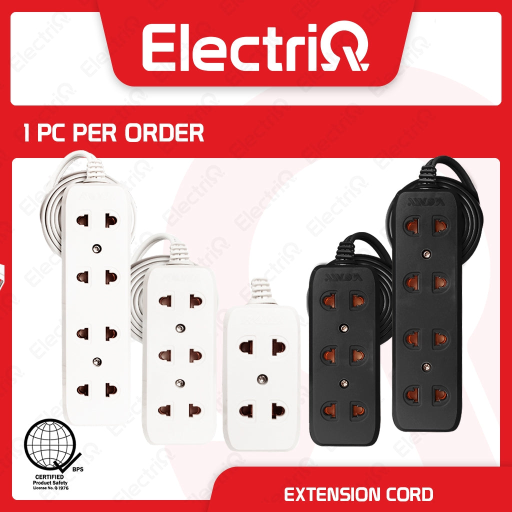 Electriq Royu 2–4 Gang Universal Convenience Outlet Extension Cord 10A 250V 2500W