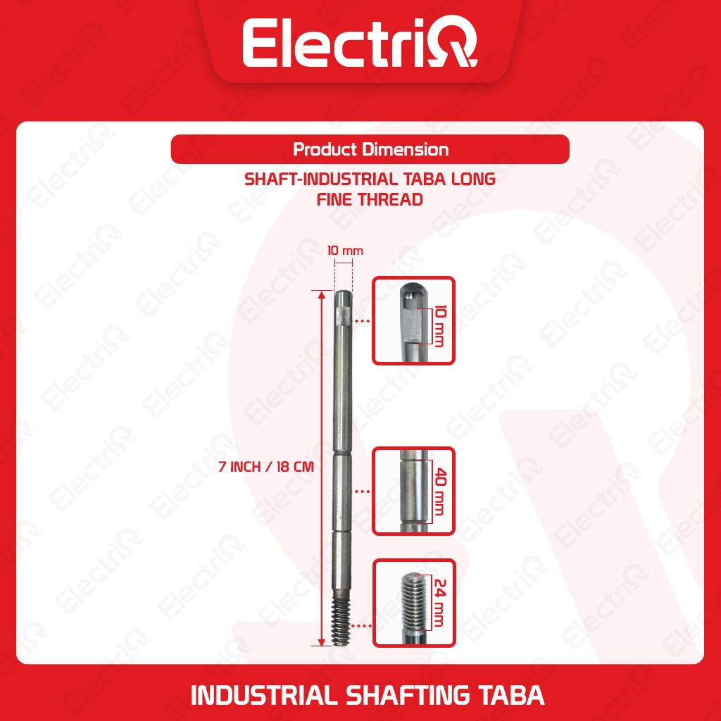 Electriq Industrial Shafting Taba 10mm 16cm / 18cm Electric Fan Replacement Shaft
